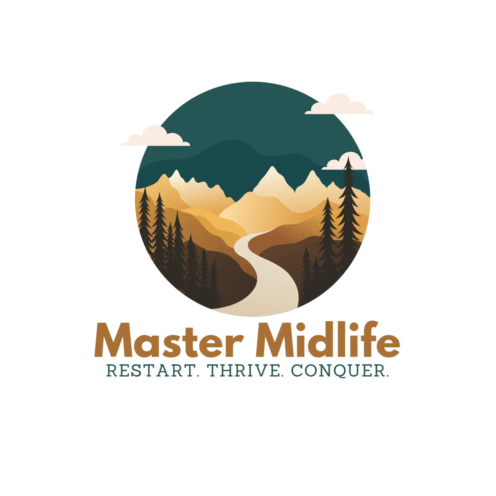 Master Midlife logo -- Restart. Thrive. Conquer.